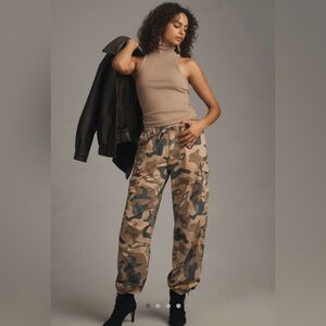 ANTHROPOLOGIE Pilcro Printed Camo Parachute Pants  Sz M NWT